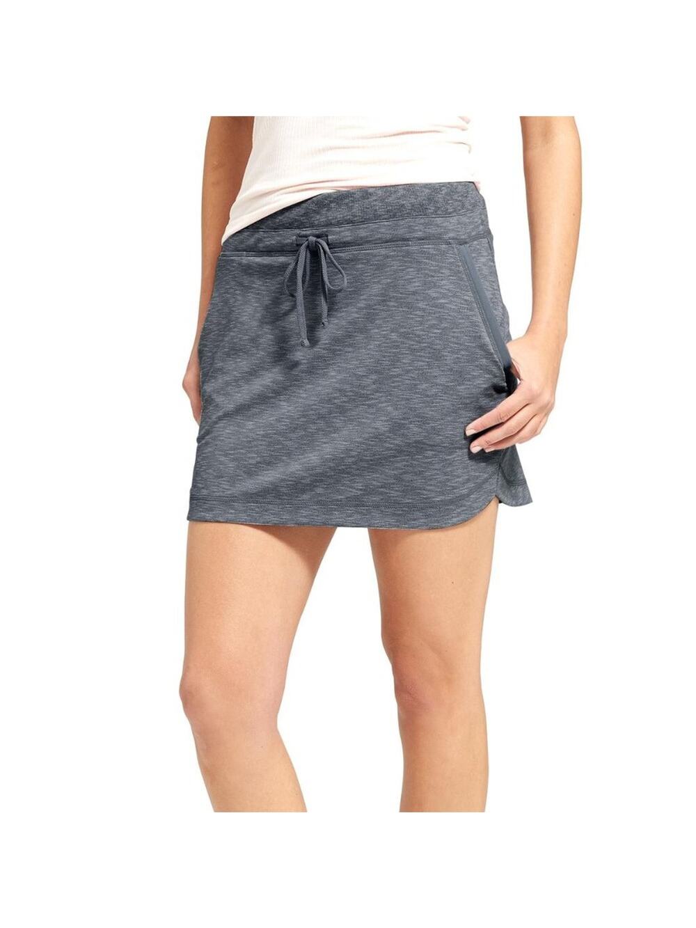 Athleta Techie Terry Mini Skirt in Heathered Charcoal Gray Size Small